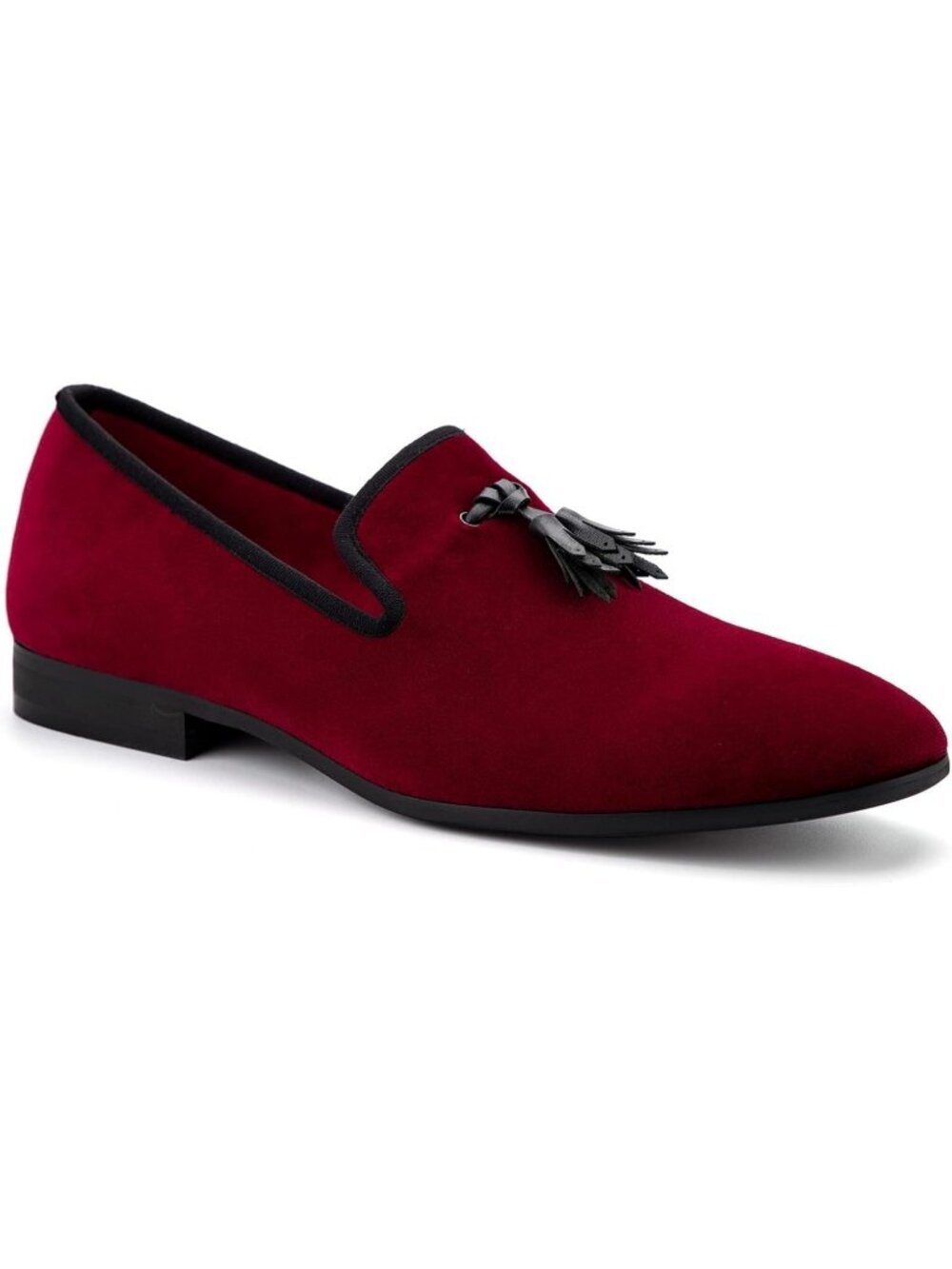 Meijiana Men's Red05 Velvet Loafers Tassel Buckle Slip On Tuxedo Wedding Shoes